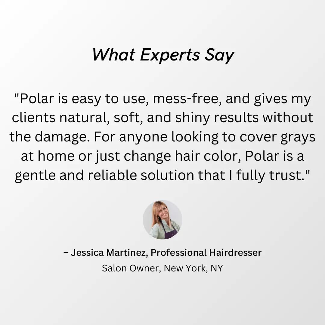 Polar Haircare -  Hair Dye Shampoo for Gray Hair for Women & Men - Natural Semi Permanent Vegan Hair Color Shampoo - Ammonia-Free Gray Hair Shampoo for Women - 3-in-1 Gray Coverage 6.76 Fl Oz