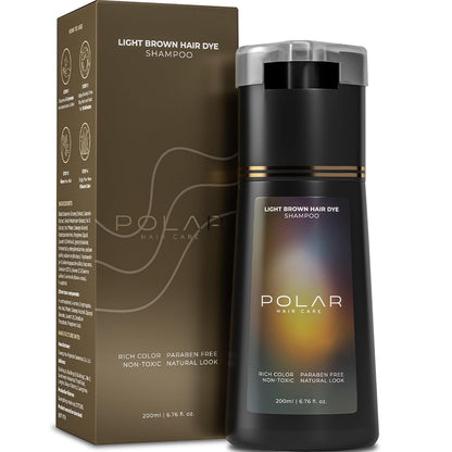 Polar Haircare -  Hair Dye Shampoo for Gray Hair for Women & Men - Natural Semi Permanent Vegan Hair Color Shampoo - Ammonia-Free Gray Hair Shampoo for Women - 3-in-1 Gray Coverage 6.76 Fl Oz